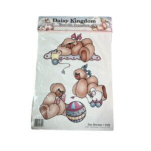 Nos Vtg 1990 Daisy Kingdom Iron On Transfer 6452 Day Dreams Bears Baby Toys